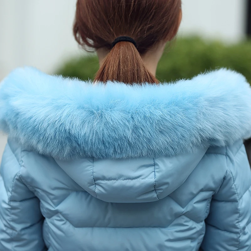 

New winter women short parkas jackets fashion female thicken warm jackets coat big fur collar hooded short outwear short jacket