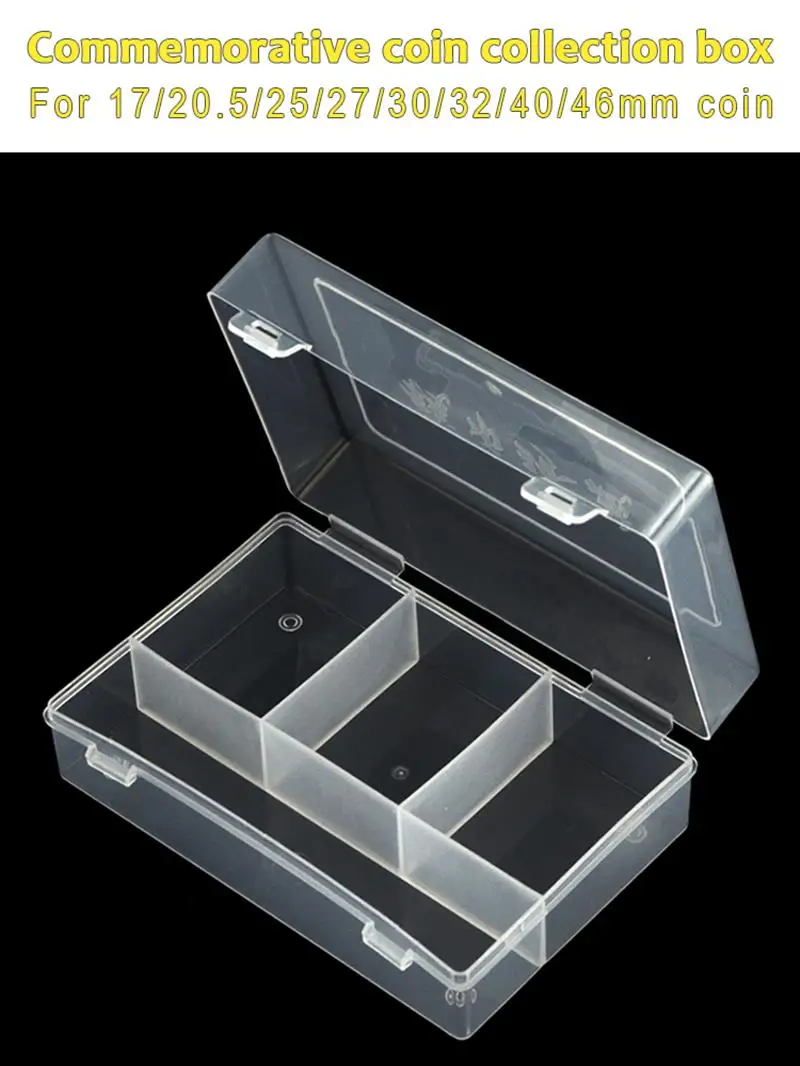 

30pcs Mini Coin Box With Storage Case Holder Transparent Plastic CommemorativeCoin Storage Organizer For Collectors