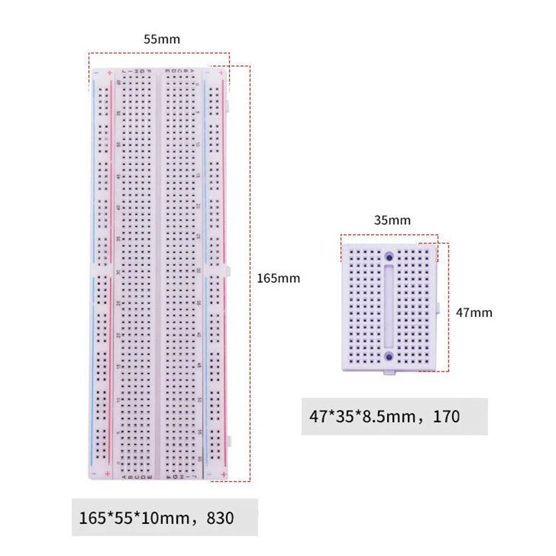 2 шт./лот электронная макетная плата 830 точечная печатная MB102 тестовая DIY Набор для