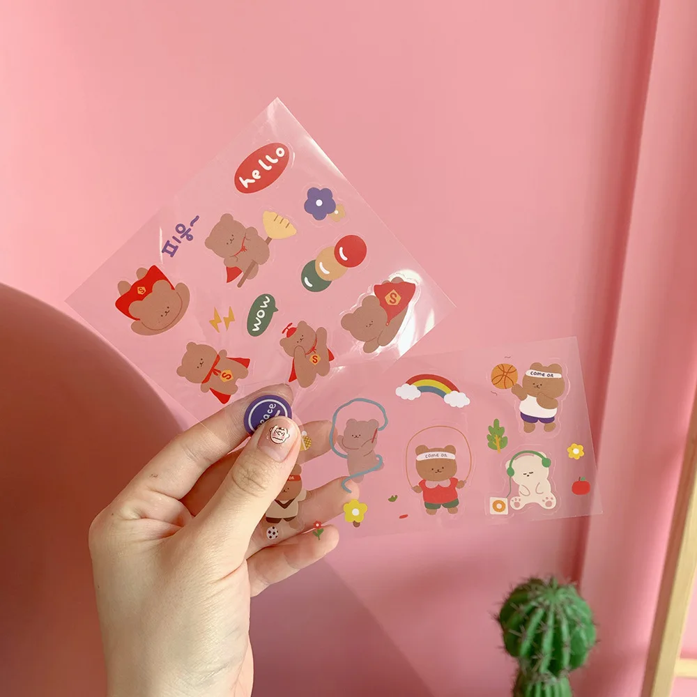 В Корейском стиле с героями мультфильмов спортивные для девочки рисунком Мишка