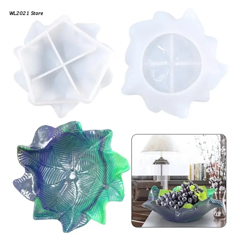 

Листовая пластина эпоксидная смола, Форма Фруктовые Конфеты гайка для хранения блюдо силиконовая форма «сделай сам» ремесла органайзер дл...