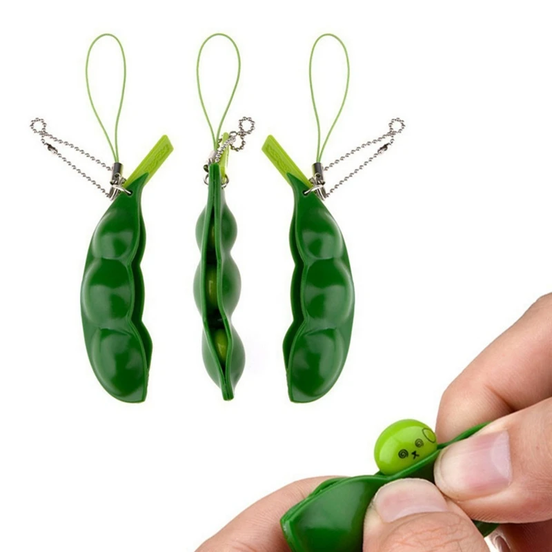 Сжимаемая бесконечная эдамамовая игрушка в виде горошка брелок украшение снятие