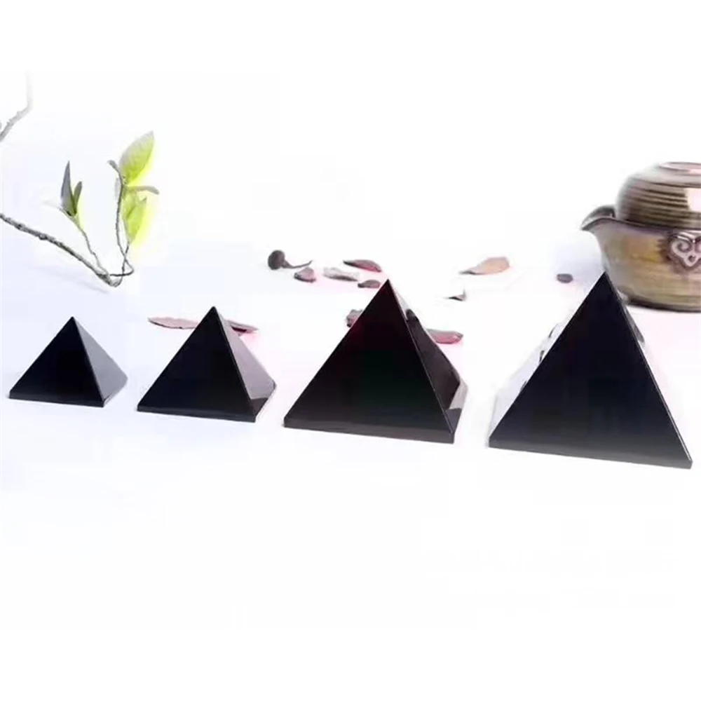 

Mexico Black Pyramid Healing Crystal Black Natural Obsidian Quartz Crystal For Home Decoration Crafts Collection Gift