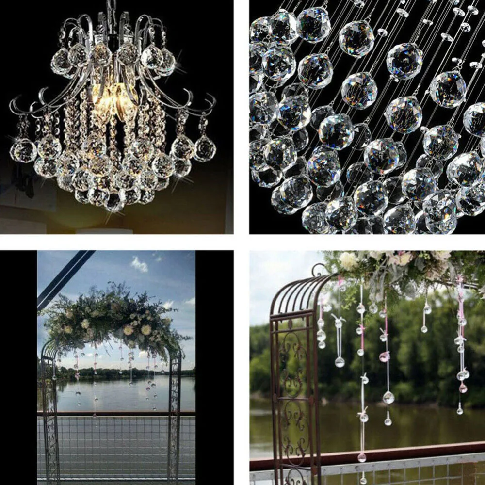 

20PCS Clear Crystal Ball Pendant Chandelier Lamp Suncatcher Prism Balls Drop Prisms Wedding Party Home Decor 20mm
