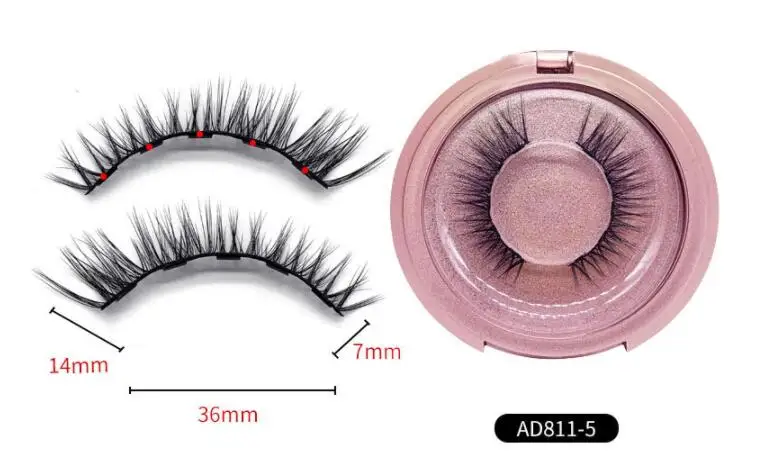 2019 magnetic eyeliner False eyelashes  with 5 magnets with natural Extension eyelashes without glue