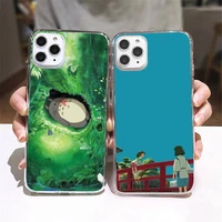 japan cartoon totoro spirited away phone case transparent soft for iphone 5 5s 5c se 6 6s 7 8 11 12 plus mini x xs xr pro max