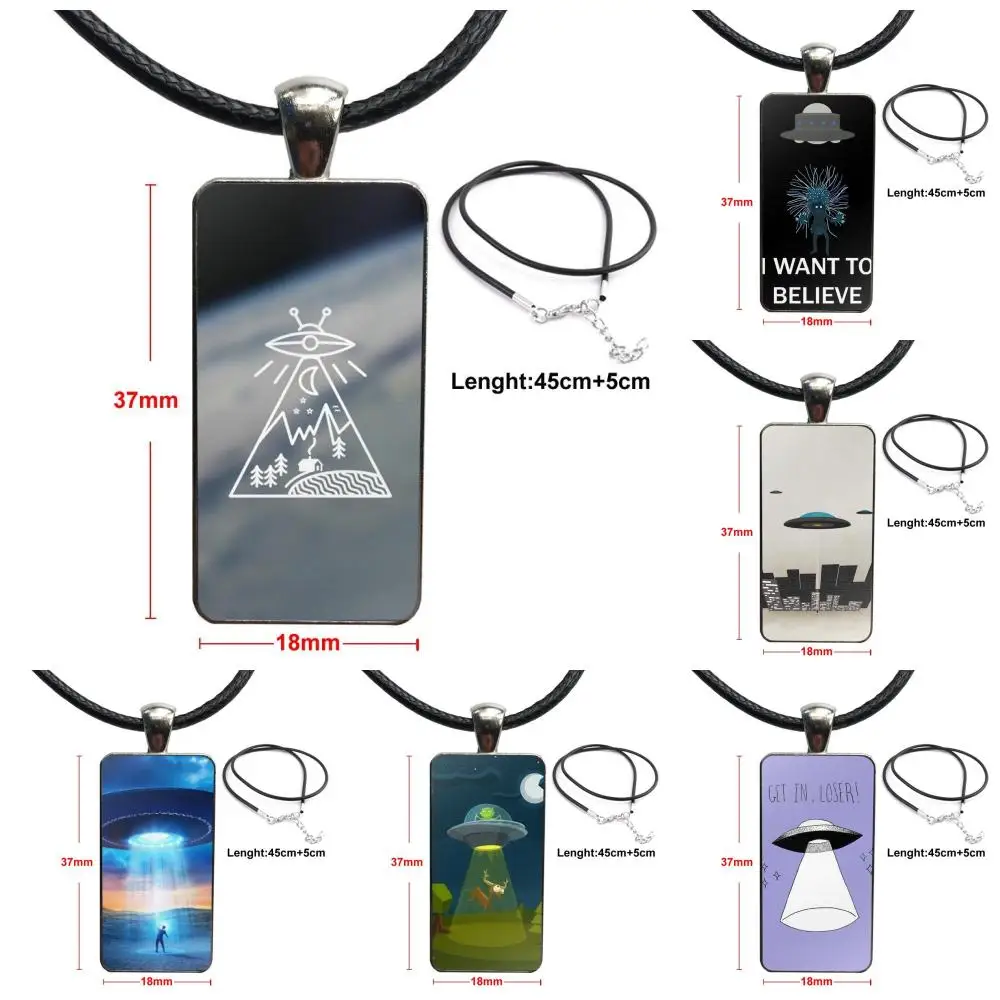 Ufo цифровая Подвеска из стекла для инопланетян ожерелье с подвеской в виде