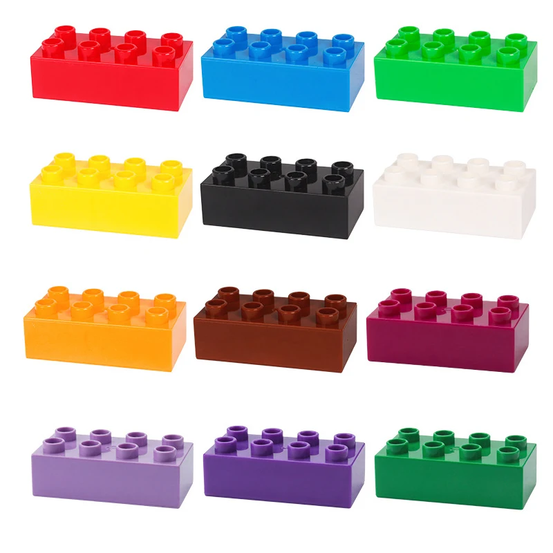 2 × 4 Толстый кирпич/8 отверстий для просветлением строительные блоки игрушки