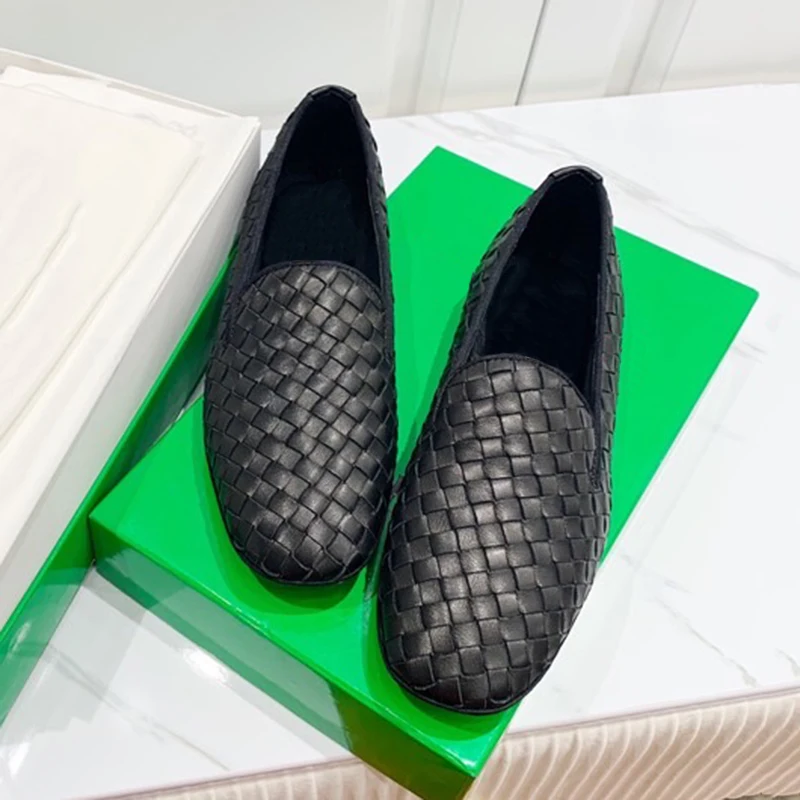 melhor Mulheres Apartamentos Outono Design Da Marca Deslizamento Em Sapatos Pretos Femininos Apartamentos De Condução Mocassins Casuais