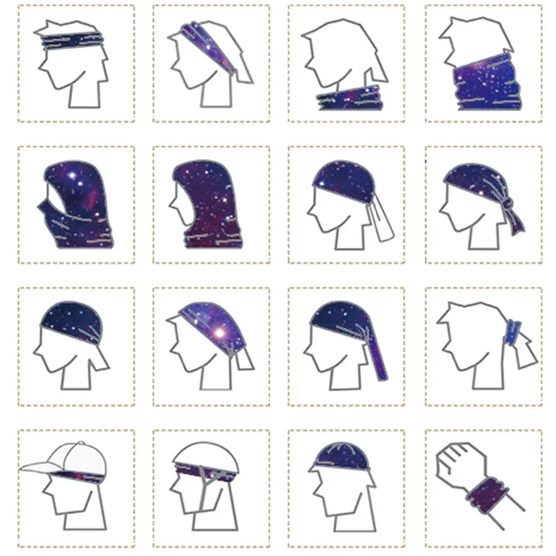 

Motorcycle Magic Face Mask Seamless Bandanas 3D Starry sky Galaxy Style Head Scarf Motorbike Outdoor Riding Protection Gear