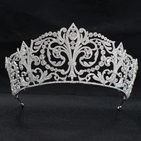 classic cubic zirconia wedding bridal princess tiara crown diadem women hair jewelry accessories ch10329
