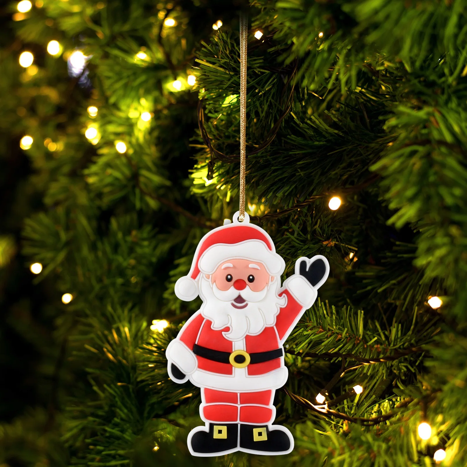 

3pcs Christmas Pendant Christmas Tree Santa Claus Decoration Cute Santa Claus Gift for Home Window Decor