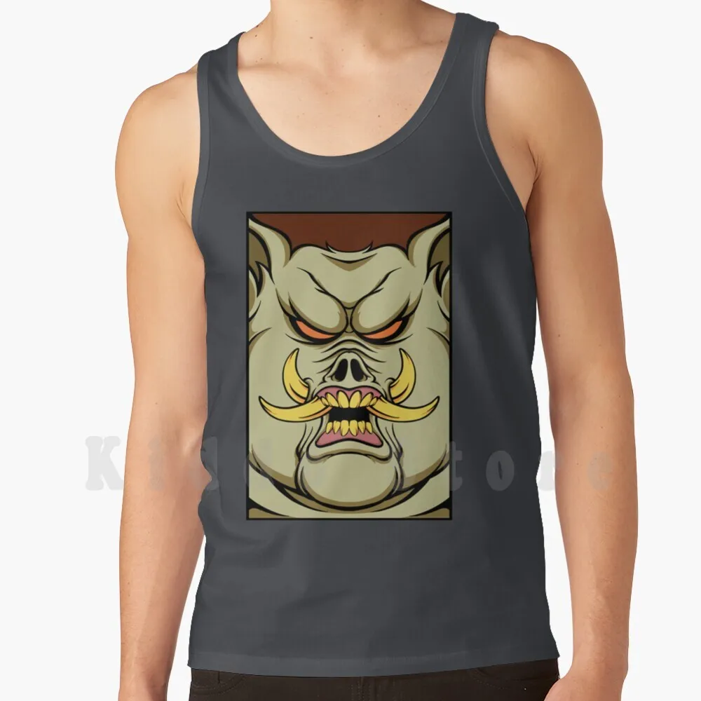 Майка с изображением злого поросенка жилет без рукавов свинья злобное животное