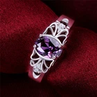 Серебряное кольцо с бантом и кристаллами для женщин, фиолетовый камень, оптовая продажа, Прямая поставка, хит продаж