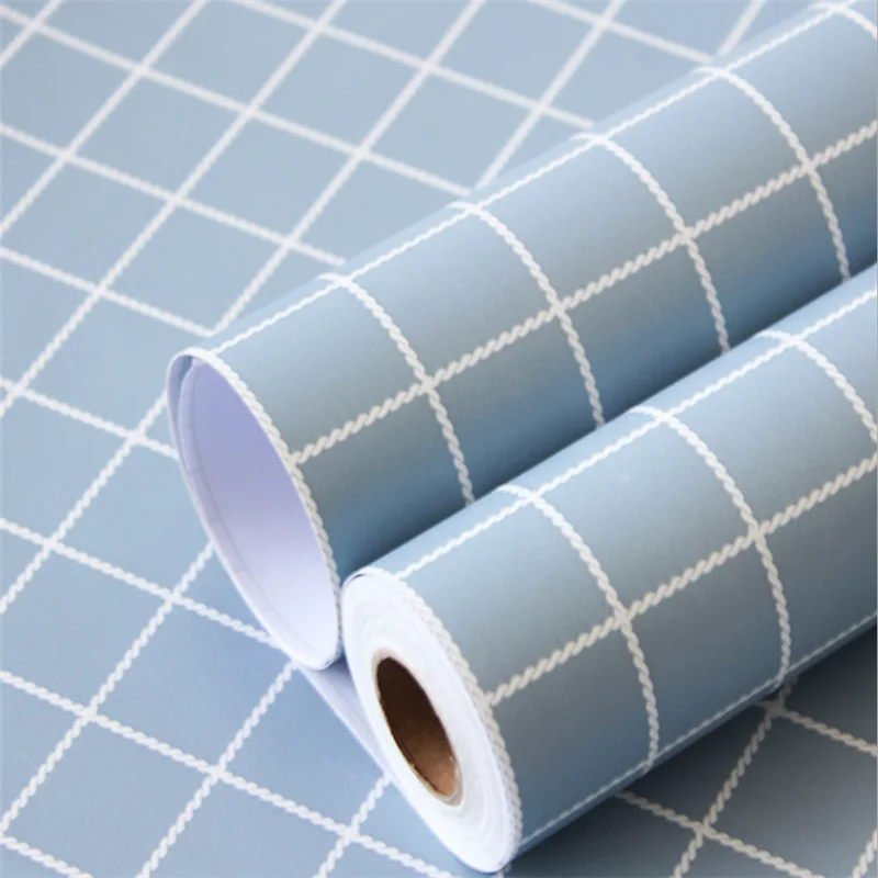 

Bedroom wallpaper grid Nordic simple background self adhesive wall stickers living room decorative wallpaper