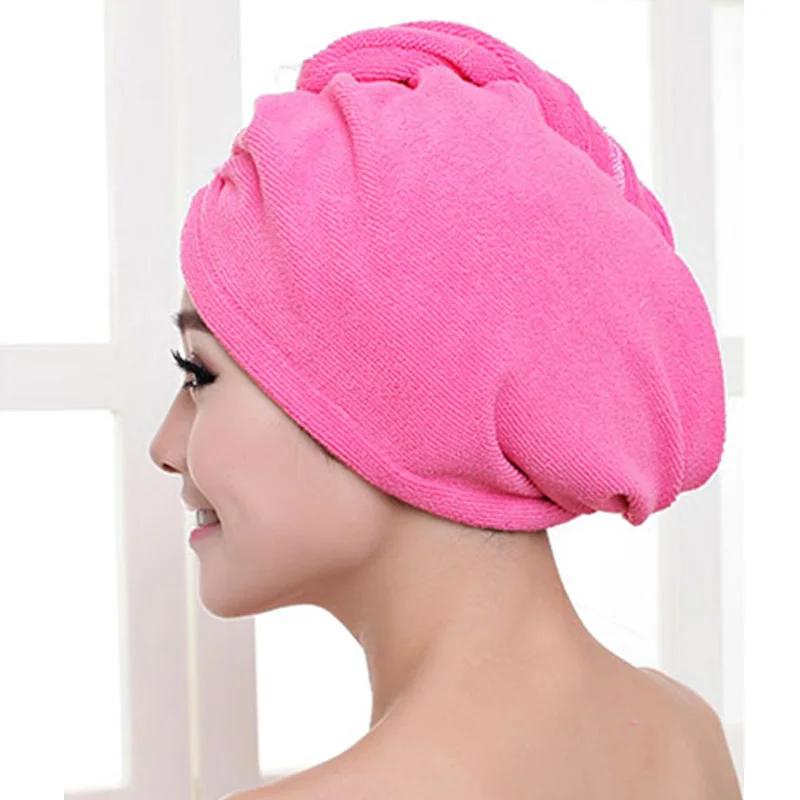 Microfiber Bath towel Hair Hat Turban Dry Quick Drying soft shower cap hat for lady man Head Wrap Bathing Tools | Дом и сад