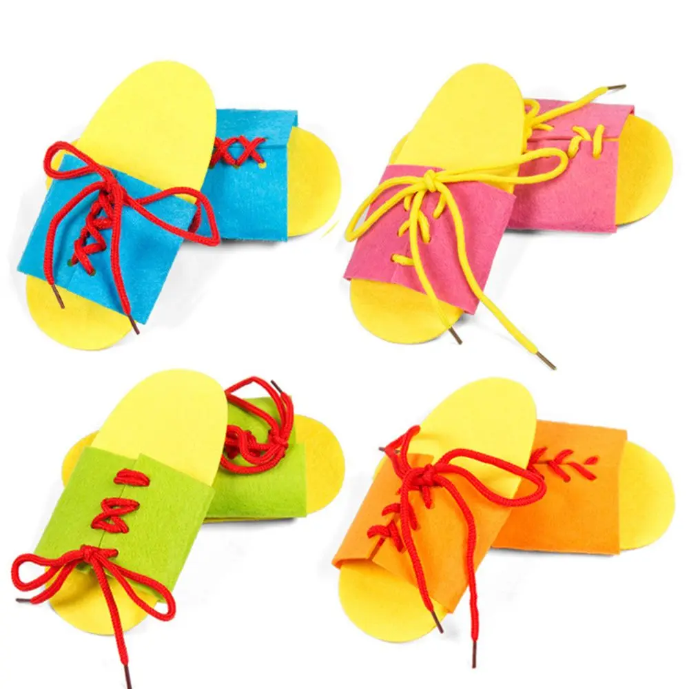 1 пара детская игрушка для раннего образования нетканые шнурки обучающая детей