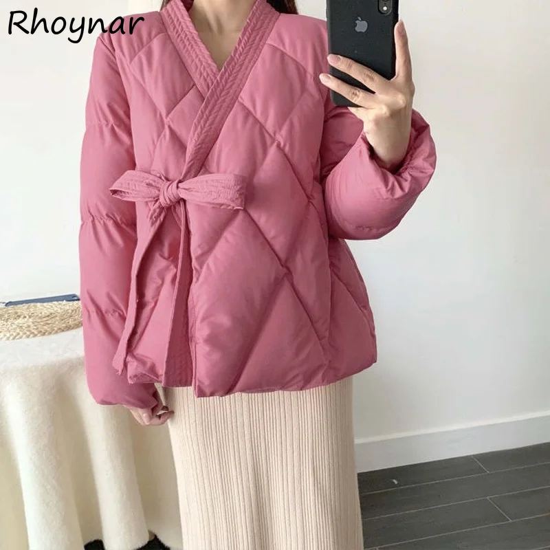 

Jackets Women Outwear New Spring Loose All-match Sweet College Soft Fashion Solid V-neck Bandage Clothing Classic Femme Harajuku