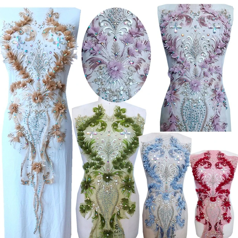 1 шт. дизайн лифа Сделай Сам Вышивка бисером камни жемчужины искусственные аппликации и патчи для свадебного вечернего платья от кутюр