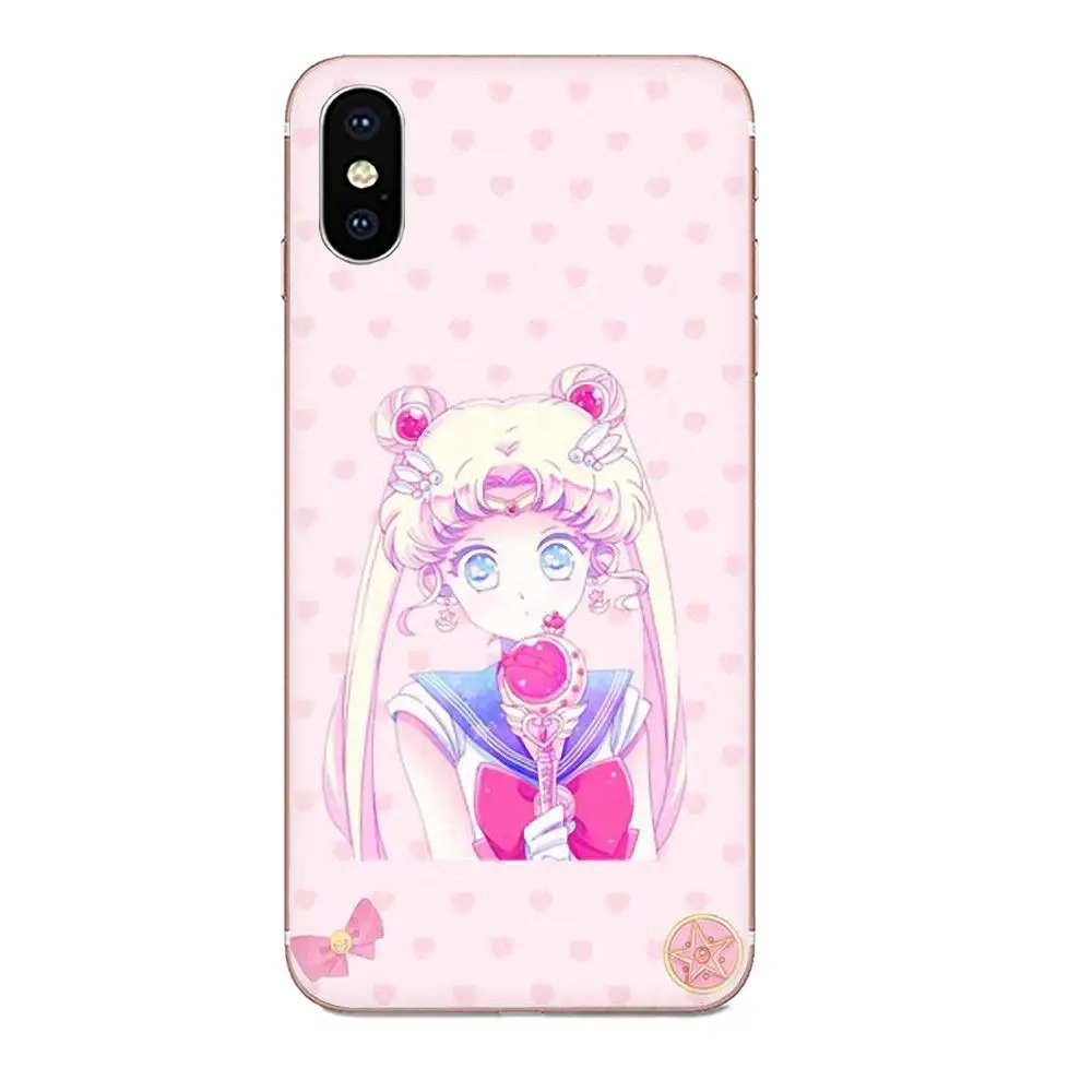 Аниме Сейлор Мун мягкие чехлы для Apple iPhone 11 Pro X XS Max XR 4 4s 5 5C 5S SE 6 6S 7 8 Plus | Мобильные