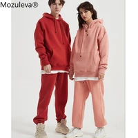 mozuleva winter thicken fleece women couple sweatshirt cotton oversized hoodies sweatshirts female warm pullovers jacket quality