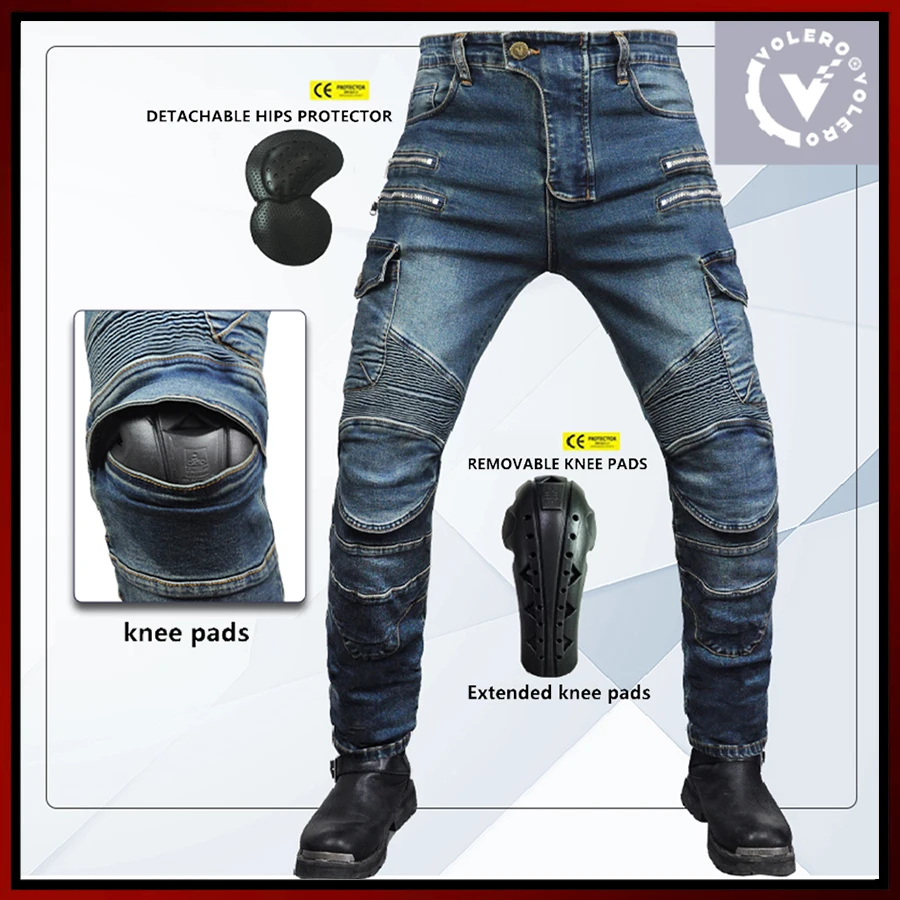 Модель 2021, мужские мотоциклетные брюки, мотоциклетные джинсы, защитное снаряжение для езды на мотоцикле, черные мотоциклетные брюки, синие, ...