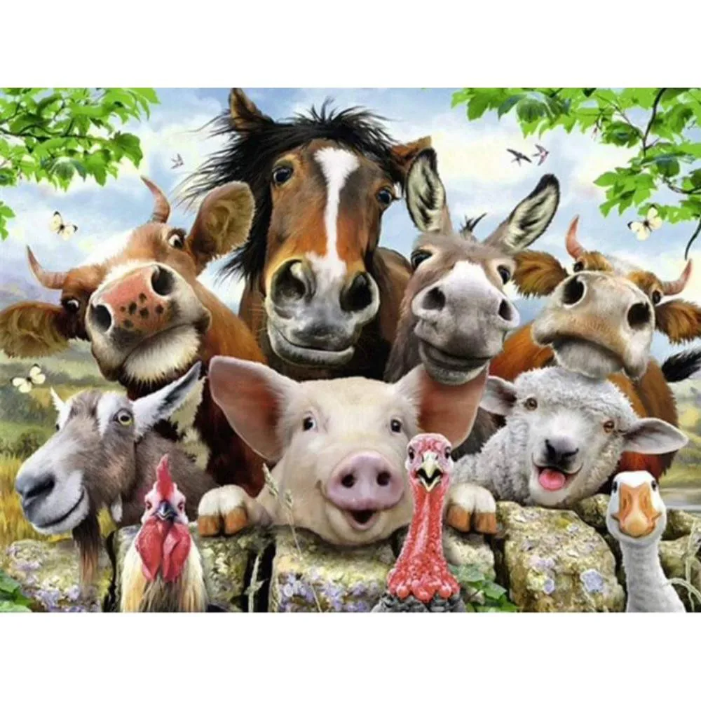 

CraftArtGo 5D «сделай сам»: Животные полный круглые квадратные Стразы мозаика, вышивка крестиком на рисунке, со стразами в виде цветка; Набор для н...