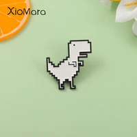 pixel dinosaur enamel pins tyrannosaurus rex cute brooches accessories backpack hat badge jewelry gift women wholesale