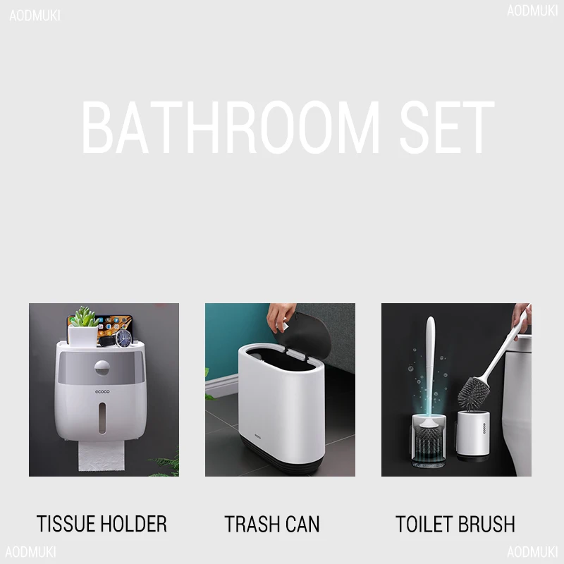 

Bathroom TRP Toilet Brush Waterproof Toilet Paper Holder Trash Can for Clean Tool and Storage Box Accessories Dustbin Basket