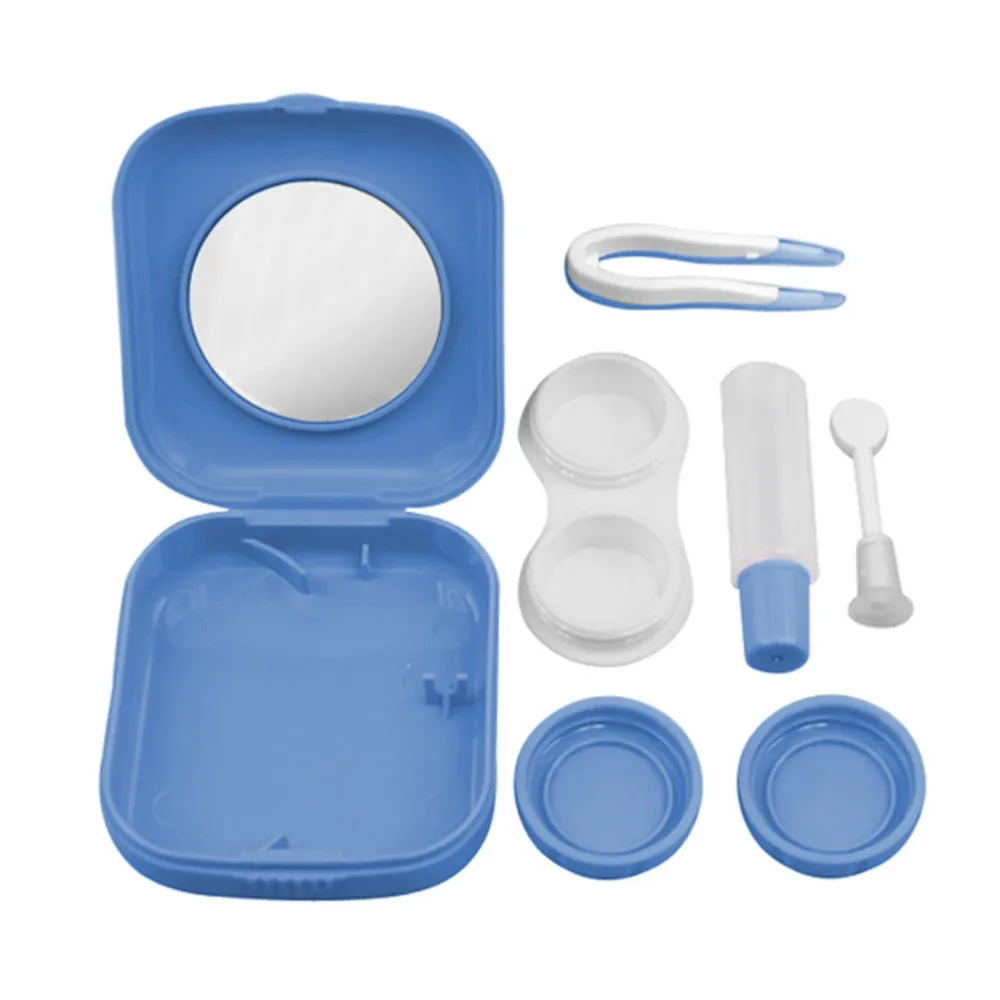 2019 цветной чехол для контактных линз с зеркалом женщин и мужчин унисекс коробка