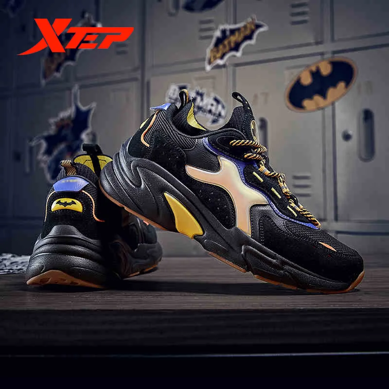 Xtep [DC Серия-летучая мышь мужская повседневная обувь старые громоздкие кроссовки обувь Осень Бэтмен носки кроссовки 881419329603