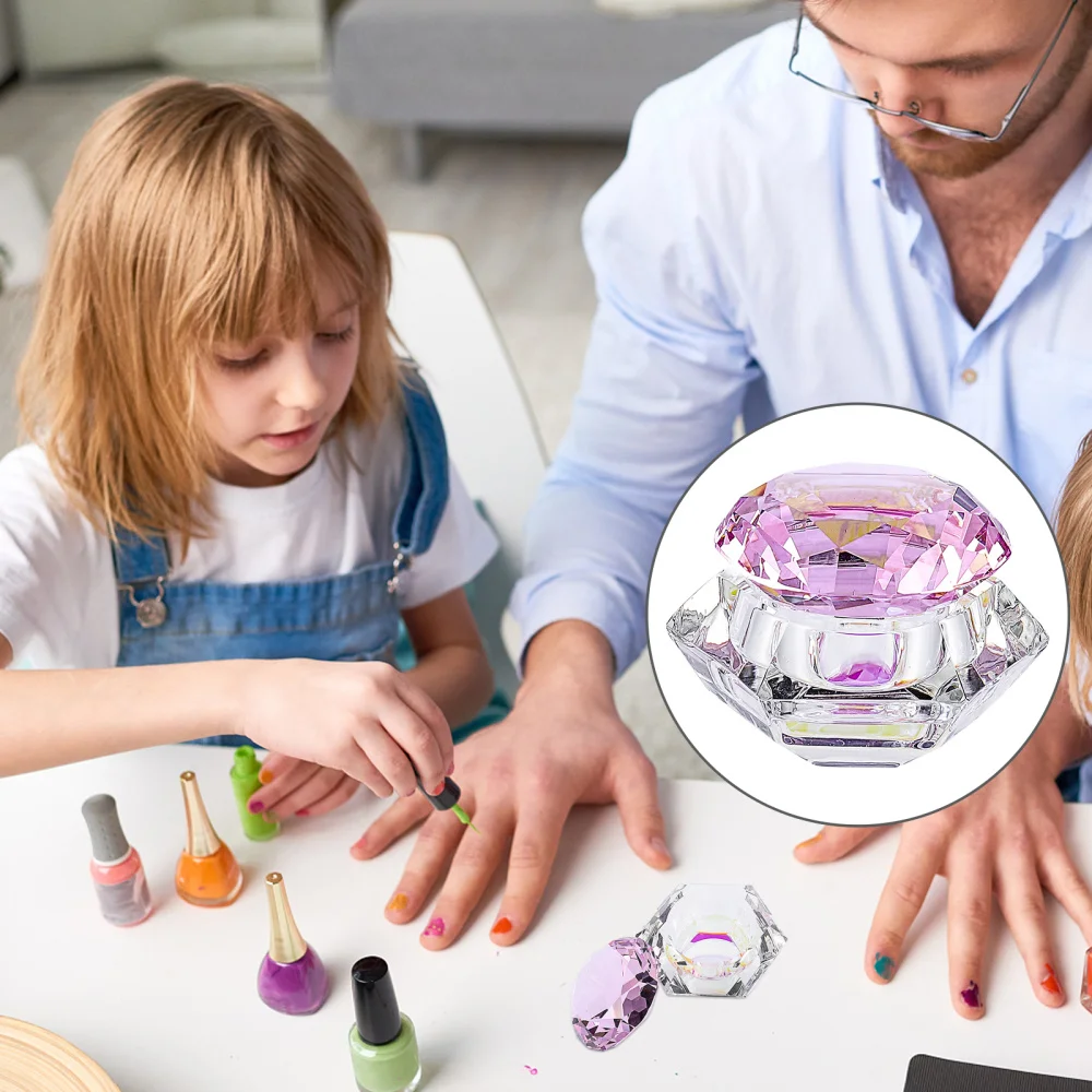 

Nail Art Crystal Cup Mini Glass Crystal Tiny Cup Dust-proof Storage Box