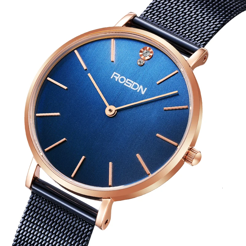 Роскошные Брендовые женские часы ROSDN японские с кварцевым механизмом