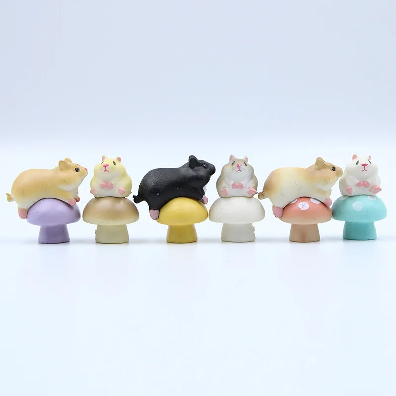 Брелок подвеска с хомяком 6 симпатичных грибов милыми мультяшными животными -