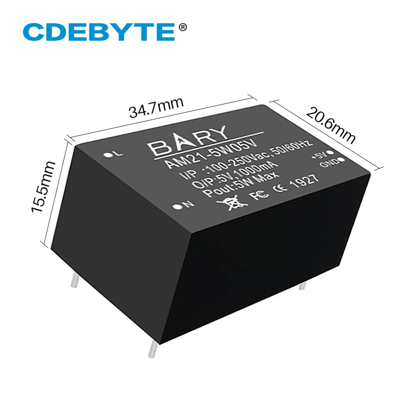 Модуль питания Buck AC DC 5W 60 кГц 78% эффективность AM21 5W05V CDEBYTE 1000mA постоянный ток Шаг