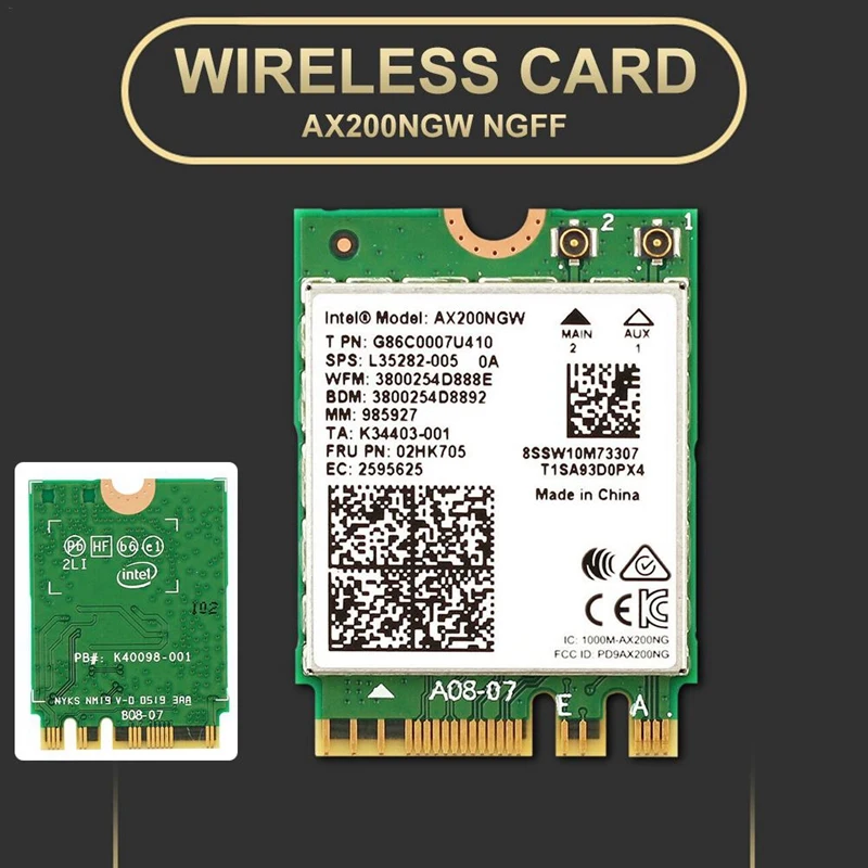 Двухдиапазонная Беспроводная AX200NGW 2,4 Гбит/с 802.11Ax Беспроводная Intel AX200 WiFi карта Bluetooth 5,0 для Windows 10