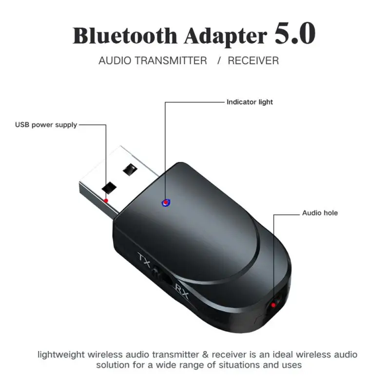 Аудиопередатчик KN330 3 в 1 Bluetooth приемник 5 0 режим TX/RX 2 USB-адаптер для компьютера ТВ