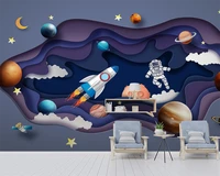 beibehang customize papel de parede new cosmic space astronaut planet childrens room background wallpaper papier peint