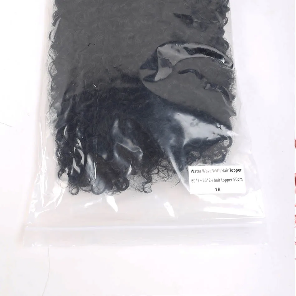

Water Wave Hair Bundles With Closure Synthetic Extensions Blonde Curly Hair Bundles Extensions For Women Fake Hair Weave Bundles