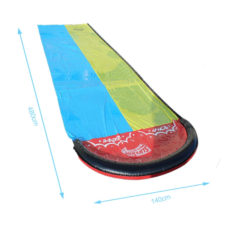 

Summer Double Water Slide Non-Toxic Playground Slide Outdoor Backyard Garden Water Slider PVC Spray Pool Toy For Kids