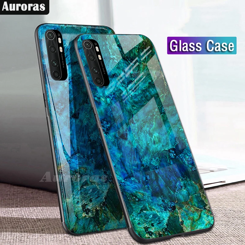 Чехол Auroras для Mi Note 10 Lite закаленное стекло с мягкой оправой из ТПУ ударопрочная