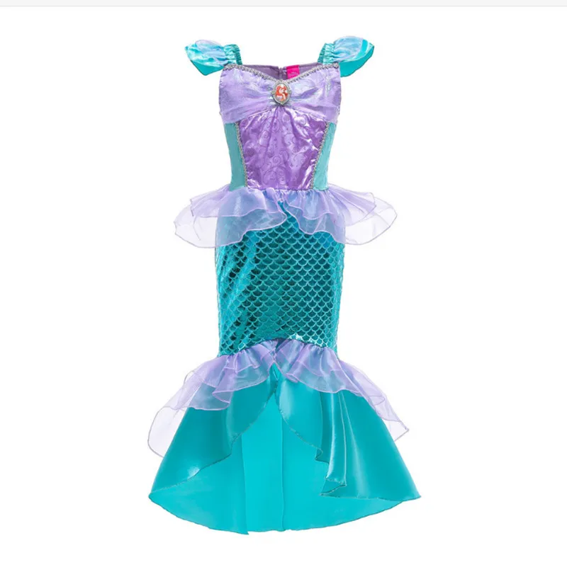 Сказочный карнавальный костюм Ариэль для девочек платье Русалочки детское с