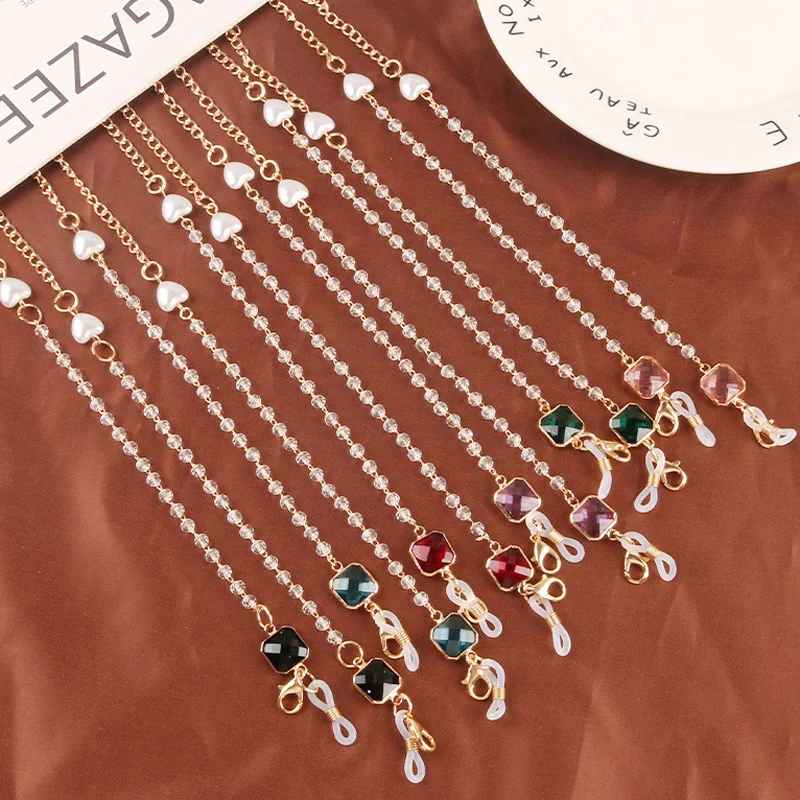 

Fashion Pearl Face Mask Chain Beads Glasses Chains Women vintage Metal Sunglasses Hangs Mask Lanyards Strap Eyewear Cord Holder