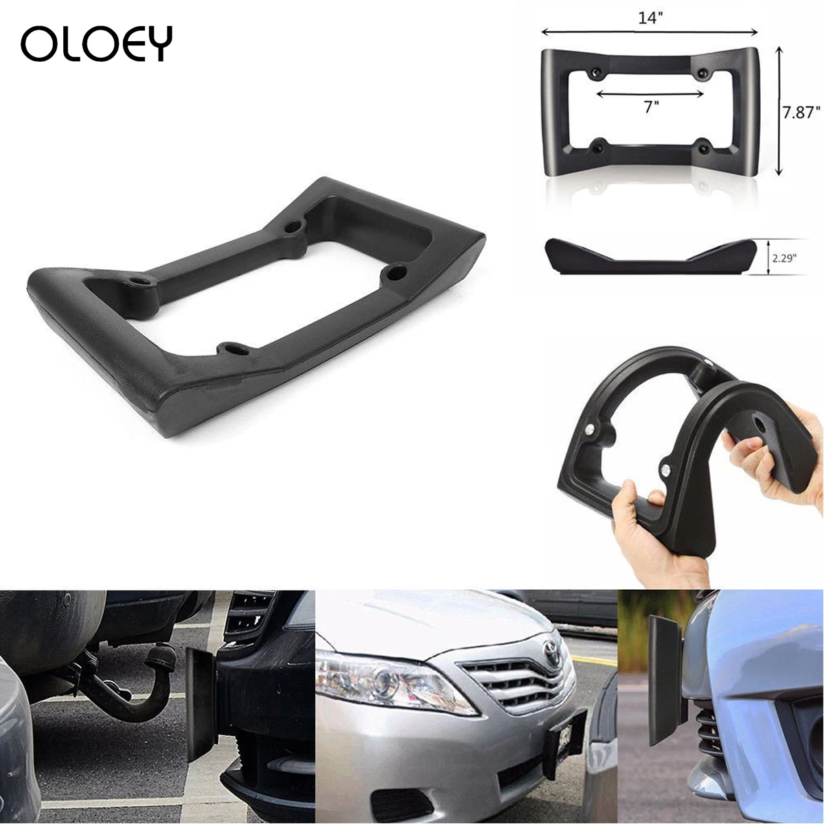 Автомобильная черная защита переднего бампера рамка для номерного знака из ЭВА