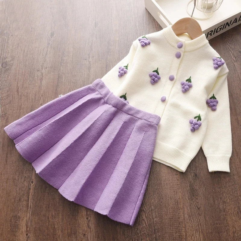 

Melario Girls Clothing Sets Winter Children Clothes Knited Sweater Tops Skirt 2pcs Suit Casual Kids Outfits Xmas Girls Costume
