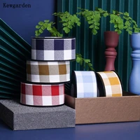 kewgarden 38mm 1 12 plaid ribbon bow diy hairbow corsage crafts sewing accessories handmade tape packing riband 10 yards