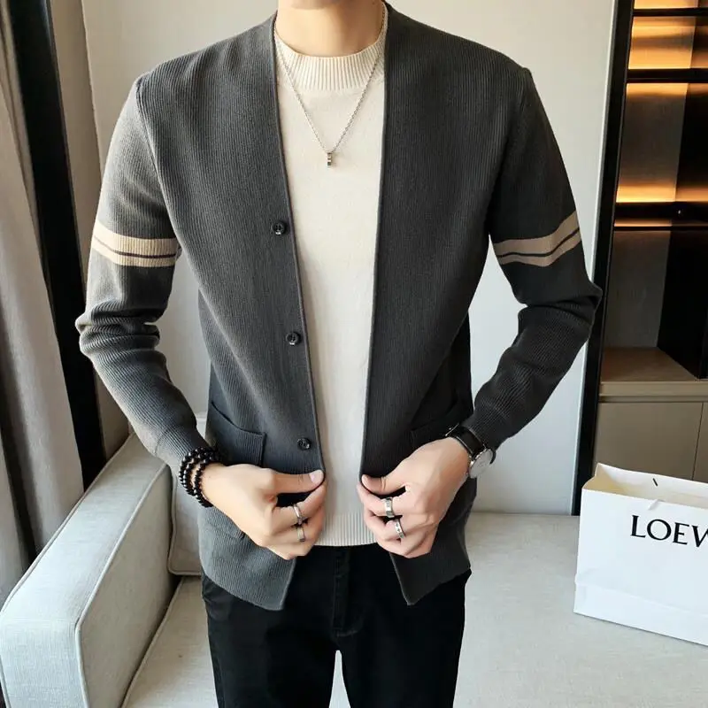 

2021 spring and autumn men's sweater cardigan Korean fashion coat youth sweater men's coat