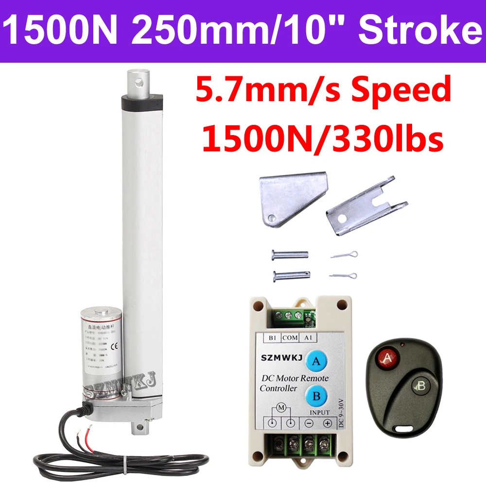 Сверхмощный 1500N DC 12V 250 мм 10 &quotтактный линейный привод 5 7 мм/сек. Spd открывалка для