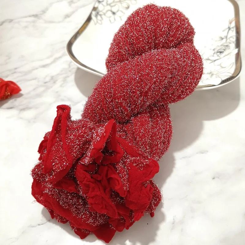Red 2 Pieces 2 шт золото/серебро нейлон чулок цветы материал DIY шелковые колготы изготовление моделирования цветы ручной работы Ронд домашний Цветочный декор - Цвет: Red 2 Pieces