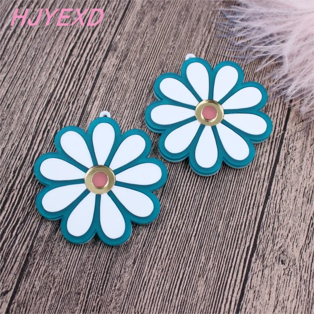 

Акриловые серьги в форме цветка, матовые зеленые и розовые серьги-подвески, 1 пара, 60 мм, cut-AC1555